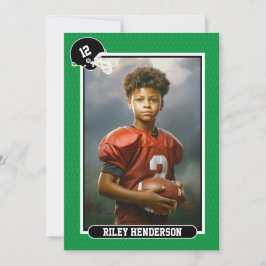 Invitación Partido del cumpleaños del fútbol de la fotografía