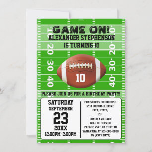 Invitación Partido del cumpleaños del fútbol masculino