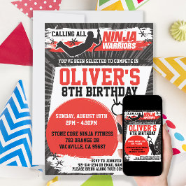 Invitación Partido del Cumpleaños del Guerrero Ninja Karate