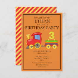 Invitación Partido del Cumpleaños del Naranja Rojo