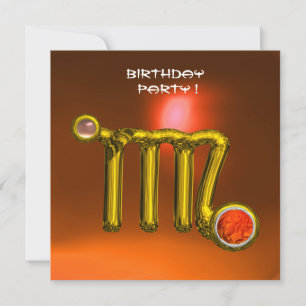 INVITACIÓN PARTIDO DEL CUMPLEAÑOS DEL RÓTULO JEWEL NARANJA DE