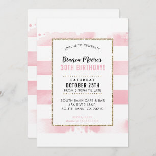 Invitación PARTIDO DEL CUMPLEAÑOS INVITAR tira acuática rosa 