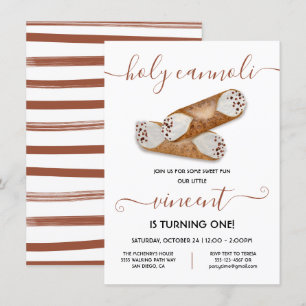 Invitación Partido del Cumpleaños Moderno del Santo Cannoli