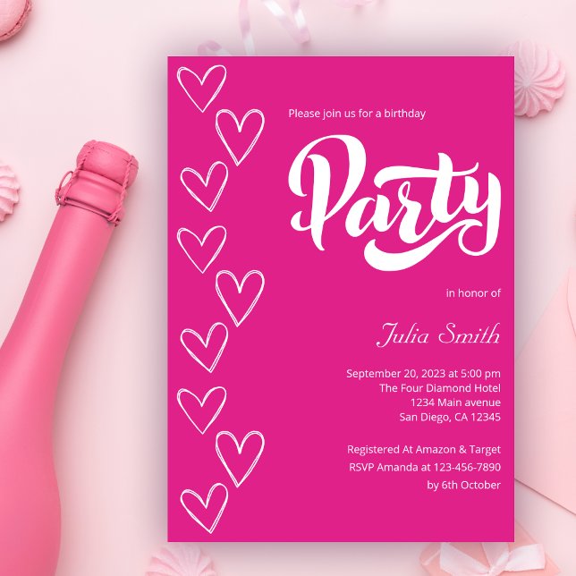Invitación Partido del cumpleaños moderno y moderno de la chi (Subido por el creador)