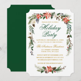 Invitación Partido del Día Verde del Oro de Poinsettia del Ag