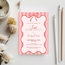 Invitación Partido del primer cumpleaños de la frontera retro