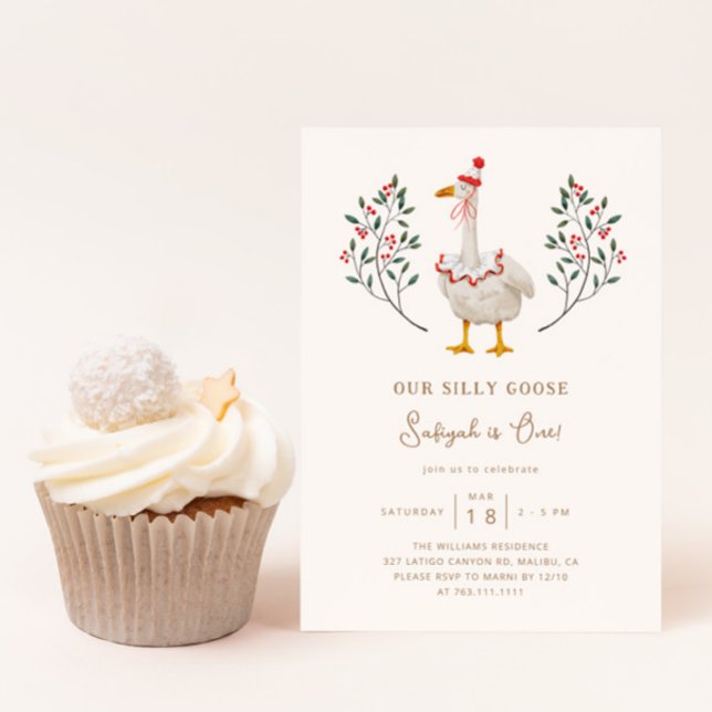 Invitación Partido del Primer Cumpleaños de Silly Goose (Subido por el creador)