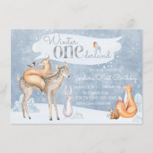 Invitación Partido del primer cumpleaños de Winter ONEderland