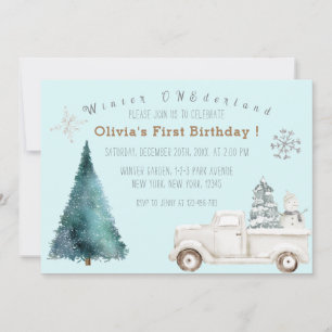Invitación Partido del primer cumpleaños de Winter ONEderland