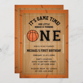Invitación Partido del Primer Cumpleaños del Baloncesto
