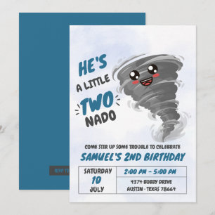 Invitación Partido del Segundo Cumpleaños de Two-Nado Tornado