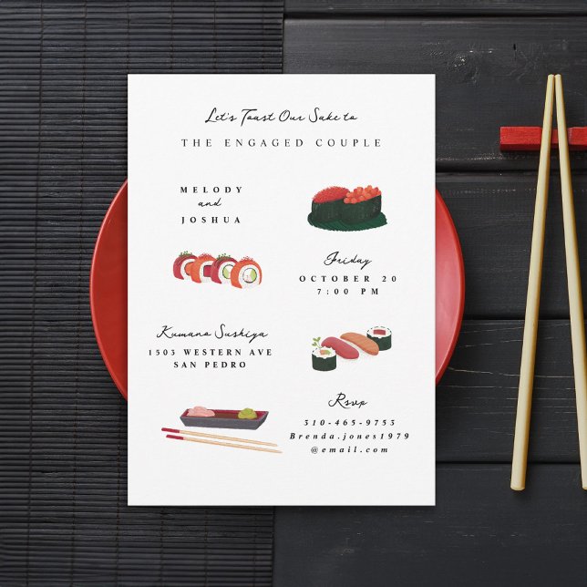 Invitación Partido del Sushi pre Boda Blanco (Subido por el creador)