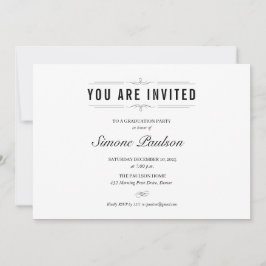 Invitación Partido Formal de Graduación en Blanco y Negro