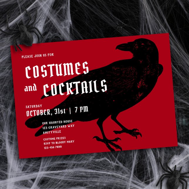 Invitación Partido Halloween Adulto de la Fiesta Negra Gótica (Subido por el creador)