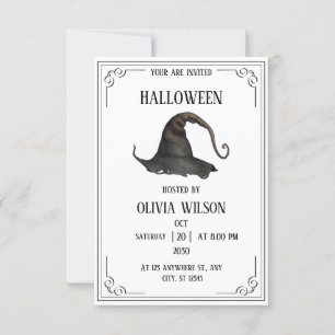 Invitación Partido Halloween Beige-Vintage