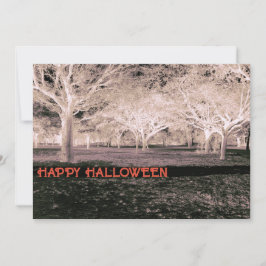 Invitación Partido Halloween Blanco y Negro da miedo a los bo