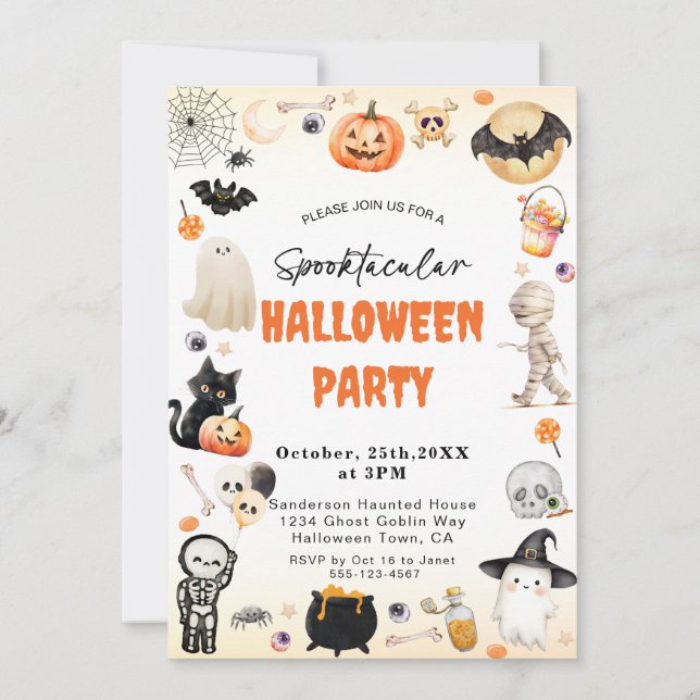 Invitación Partido Halloween Cuate Spooktacular (Anverso)