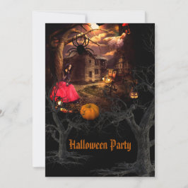 Invitación Partido Halloween de Brujas