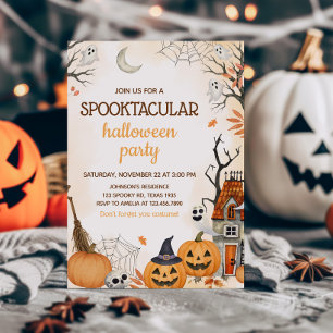 Invitación Partido Halloween de Calabaza Hablada