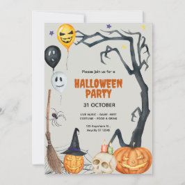 Invitación Partido Halloween de la Calabaza Cuta de la person