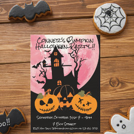 Invitación Partido Halloween de la Calabaza Infantil