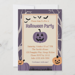 Invitación Partido Halloween de la Calabaza Profunda