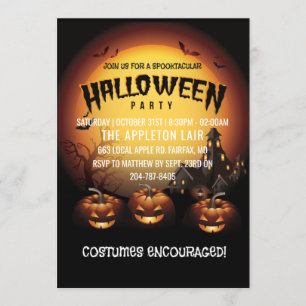 Invitación Partido Halloween de la Casa Oscura de Jack O Lant