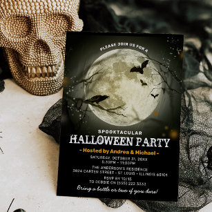 Invitación Partido Halloween de la Luna Completa Spooktacular