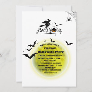 Invitación Partido Halloween de la Luna Completa Spooktacular