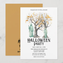 Invitación Partido Halloween de la Moneda de los Disfraces de