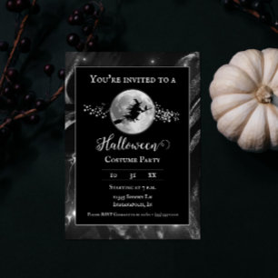 Invitación Partido Halloween de la silueta negra