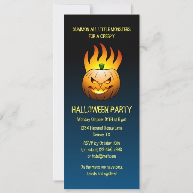 Invitación Partido Halloween de las calabazas (Anverso)