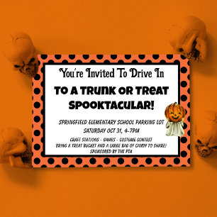 Invitación Partido Halloween de los niños por la calabaza de 