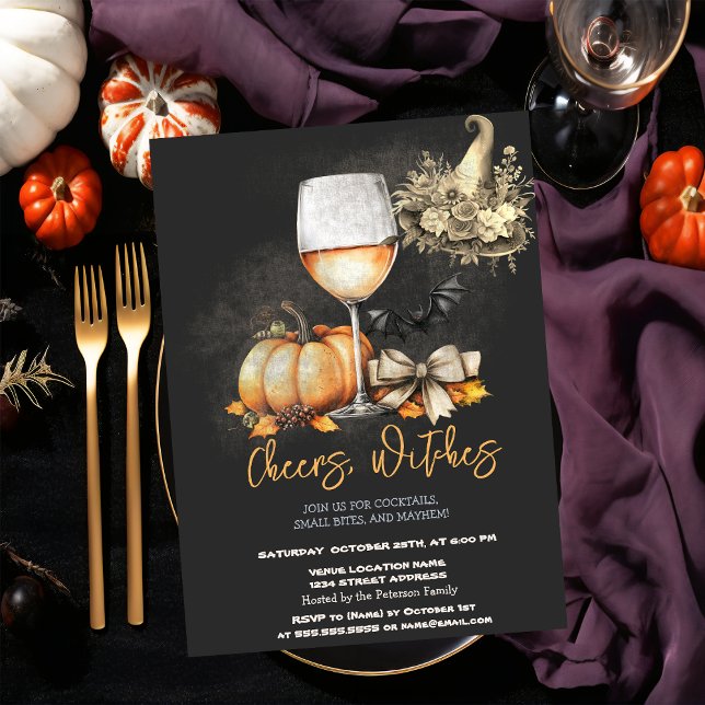 Invitación Partido Halloween de Vidrio de Brujas Gorra Calaba (Subido por el creador)