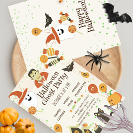 Invitación Partido Halloween del Fantasma Infantil de la Bata