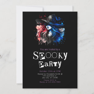 Invitación Partido Halloween Minimalista Moderno del Arcoiris