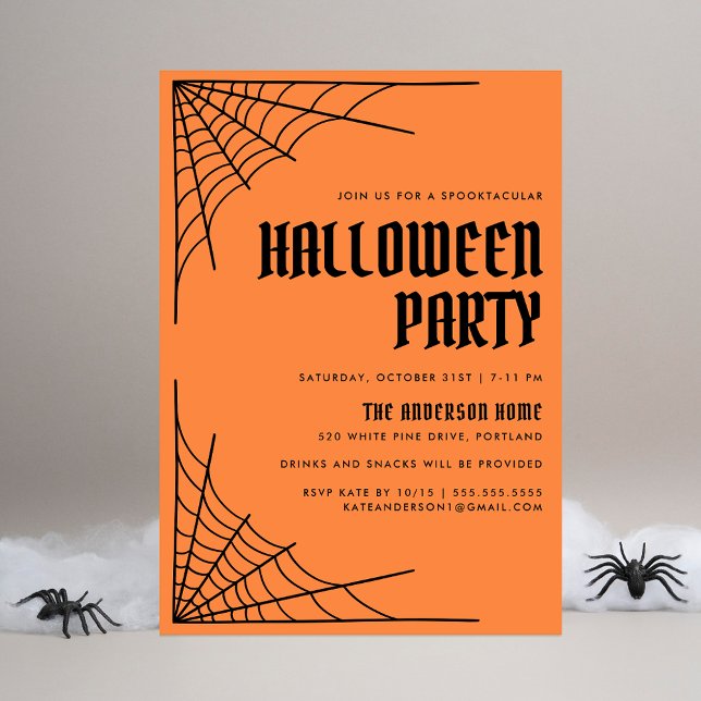 Invitación Partido Halloween, Naranja de la web de Spider mod (Subido por el creador)