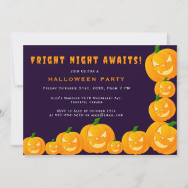 Invitación Partido Halloween Naranja y púrpura de Jack o' lan