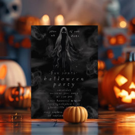 Invitación Partido Halloween para Adultos Fantasma gótica Neg