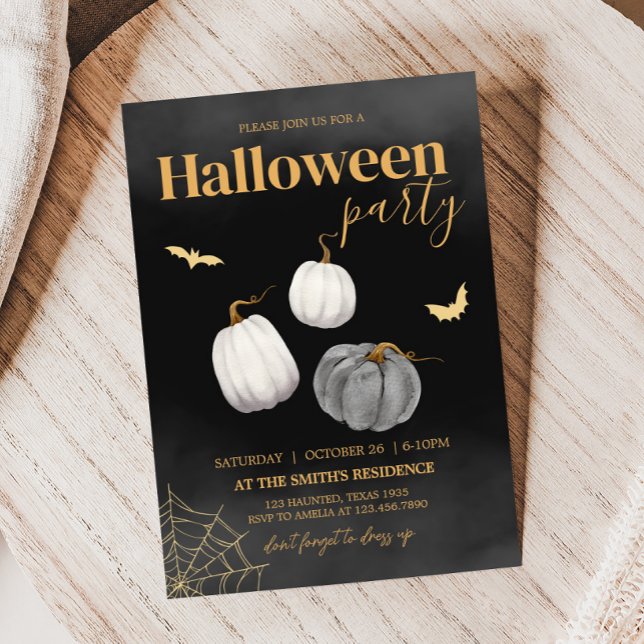 Invitación Partido Halloween para Adultos Modernos (Adult Modern Halloween Party Invitation)