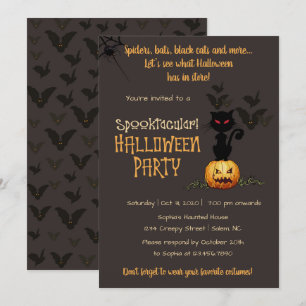 Invitación Partido Halloween Spooktacular