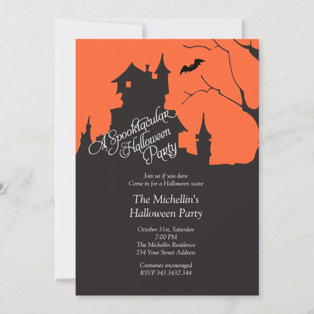 Invitación Partido Halloween Spooktacular (Anverso)