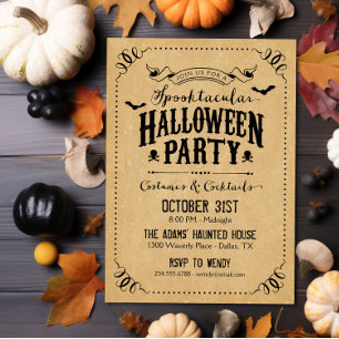 Invitación Partido Halloween Spooktacular de Moda Rusa