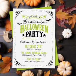 Invitación Partido Halloween Spooktacular de Moda Rusa