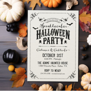 Invitación Partido Halloween Spooktacular de Moda Rusa