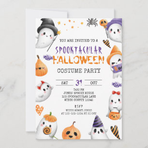 Invitación Partido Halloween Spooktacular, disfraz, monstruo