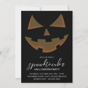 Invitación Partido Halloween Spooktacular Negro