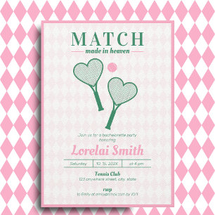 Invitación Partido hecho en el Heaven Tennis Club Bachelorett
