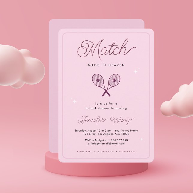 Invitación Partido hecho en una pesada ducha de novias rosada (Subido por el creador)