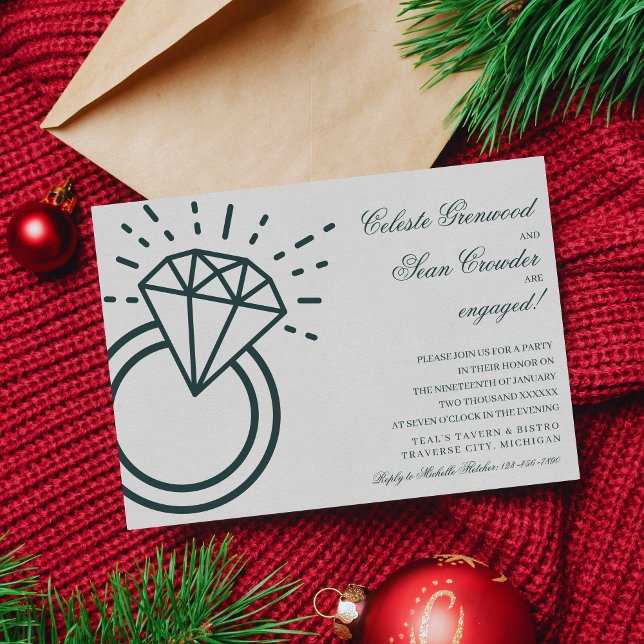 Invitación Partido Invi de Boda de Diamond Ring Holiday (Subido por el creador)